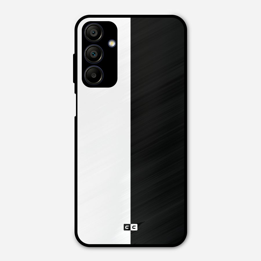 Simple Black White Metal Back Case for Galaxy A15 5G