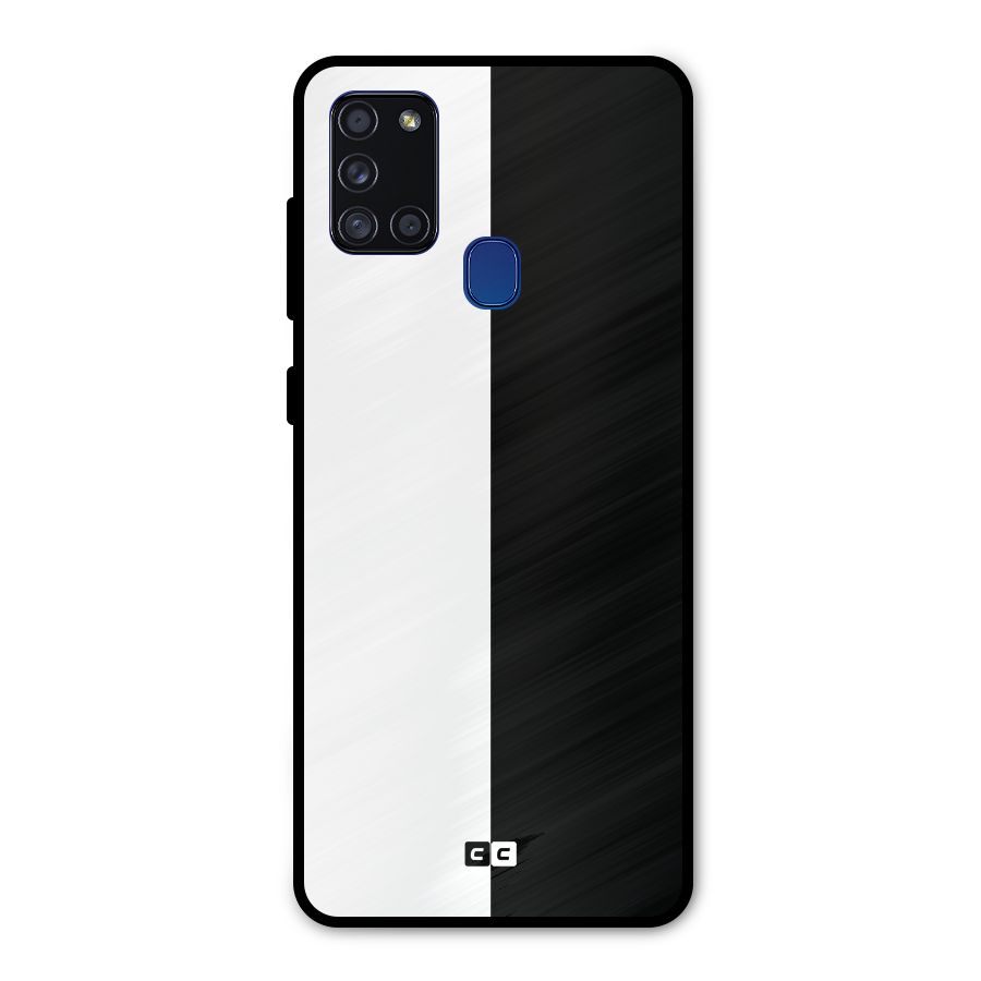 Simple Black White Metal Back Case for Galaxy A21s