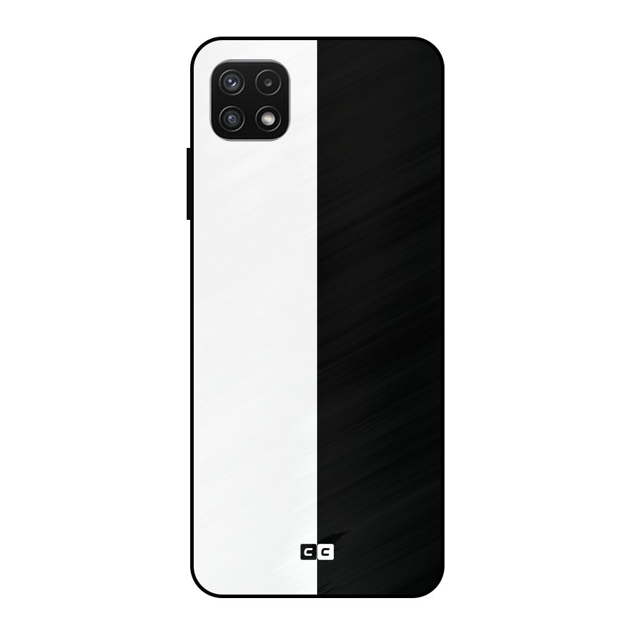 Simple Black White Metal Back Case for Galaxy A22 5G