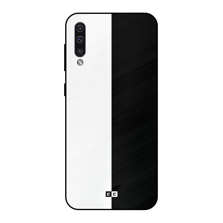 Simple Black White Metal Back Case for Galaxy A30s