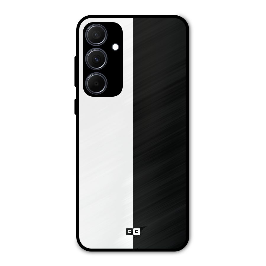 Simple Black White Metal Back Case for Galaxy A35