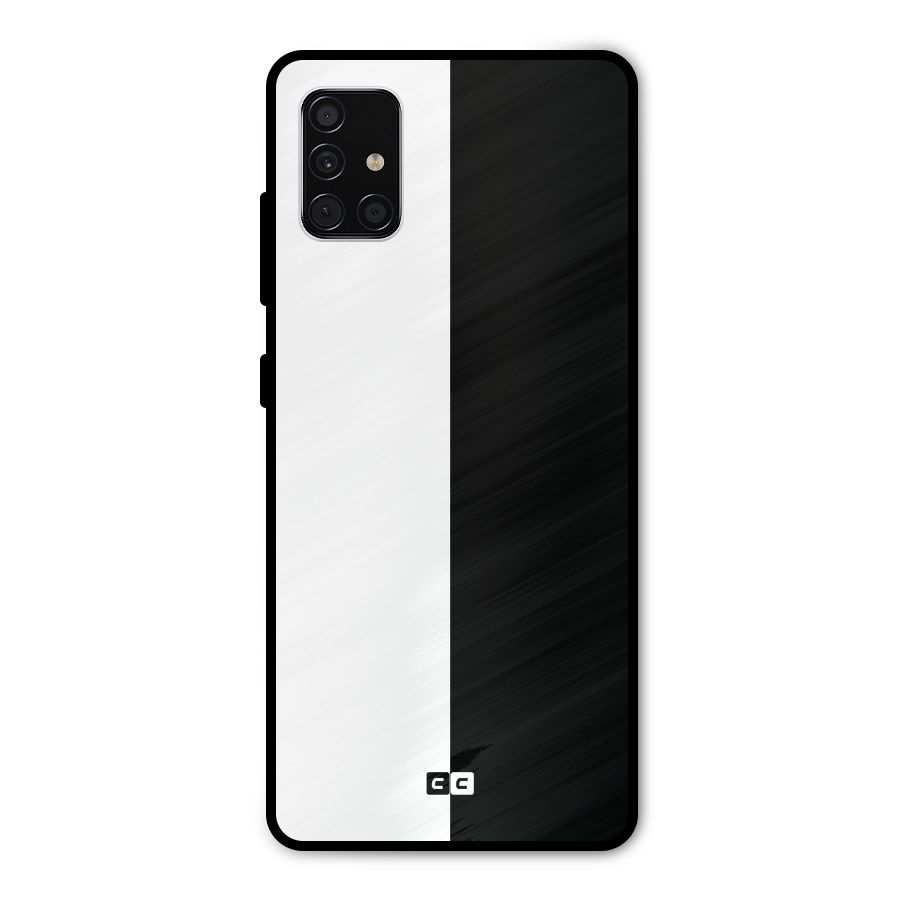 Simple Black White Metal Back Case for Galaxy A51