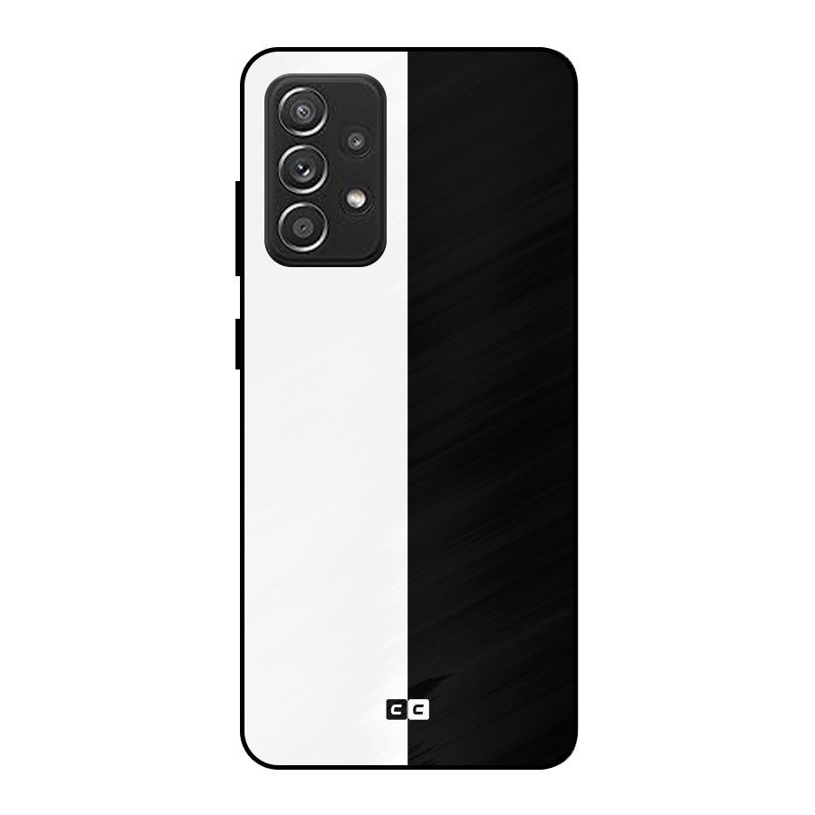 Simple Black White Metal Back Case for Galaxy A52s 5G