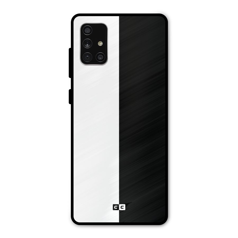 Simple Black White Metal Back Case for Galaxy A71