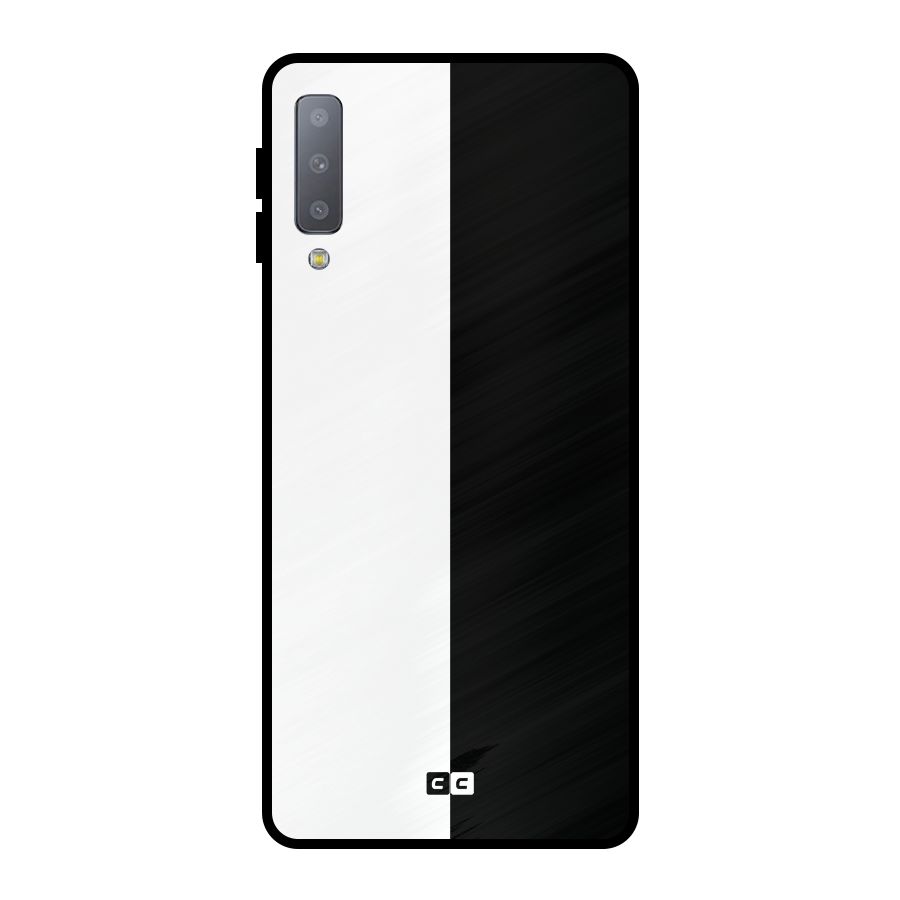 Simple Black White Metal Back Case for Galaxy A7 (2018)