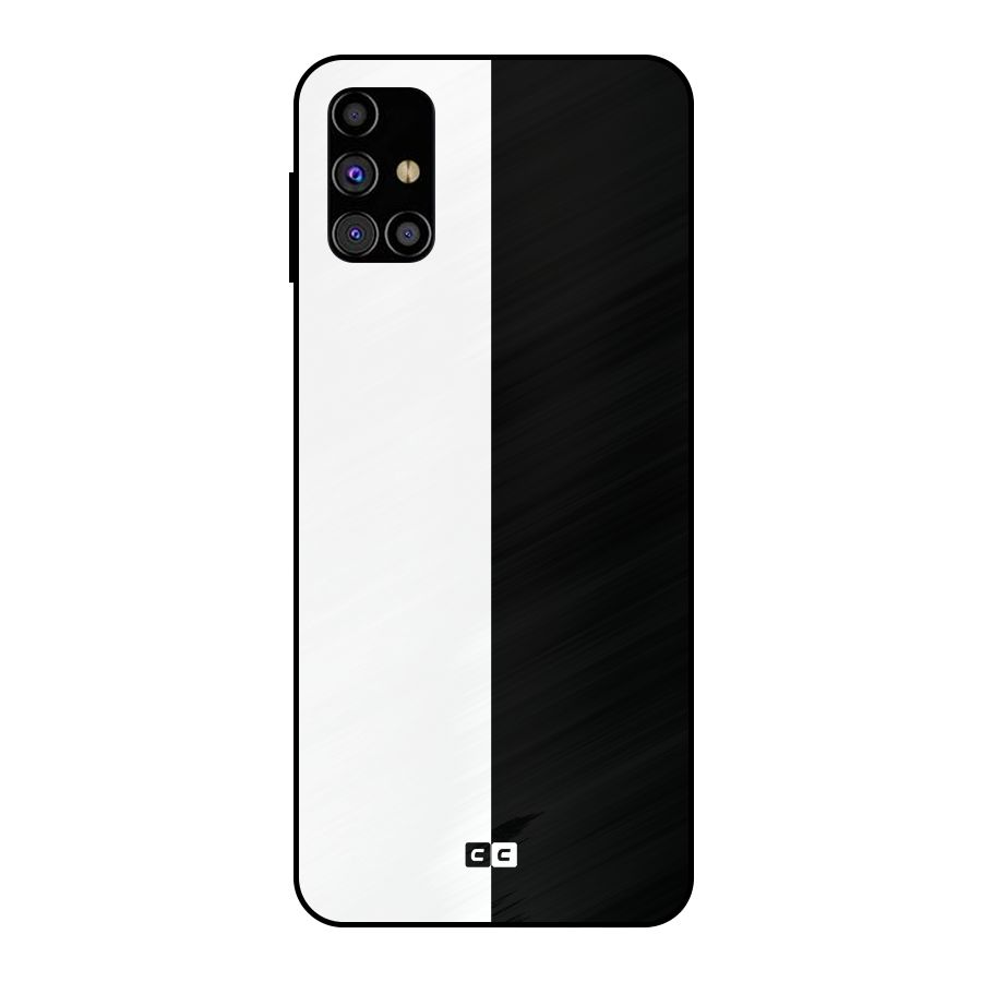 Simple Black White Metal Back Case for Galaxy M31s