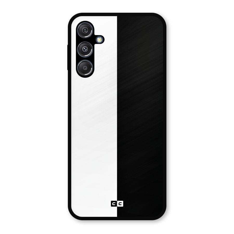 Simple Black White Metal Back Case for Galaxy M34 5G