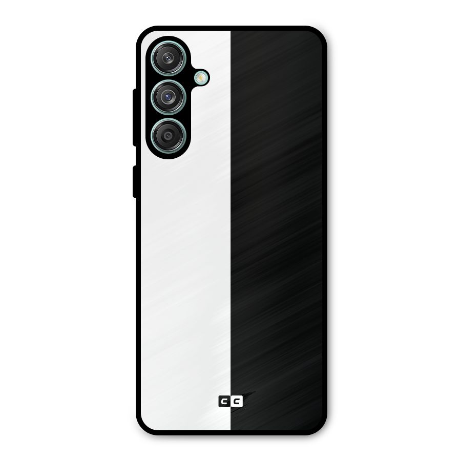 Simple Black White Metal Back Case for Galaxy M55 5G