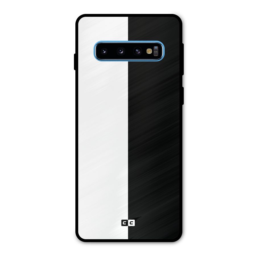 Simple Black White Metal Back Case for Galaxy S10