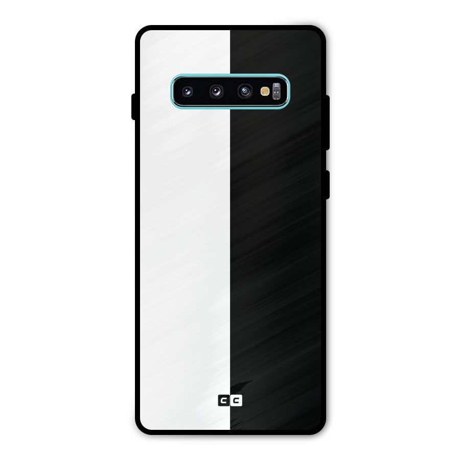 Simple Black White Metal Back Case for Galaxy S10 Plus