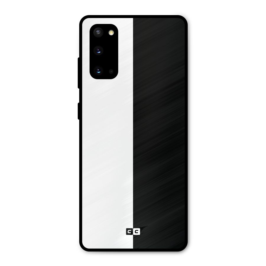 Simple Black White Metal Back Case for Galaxy S20