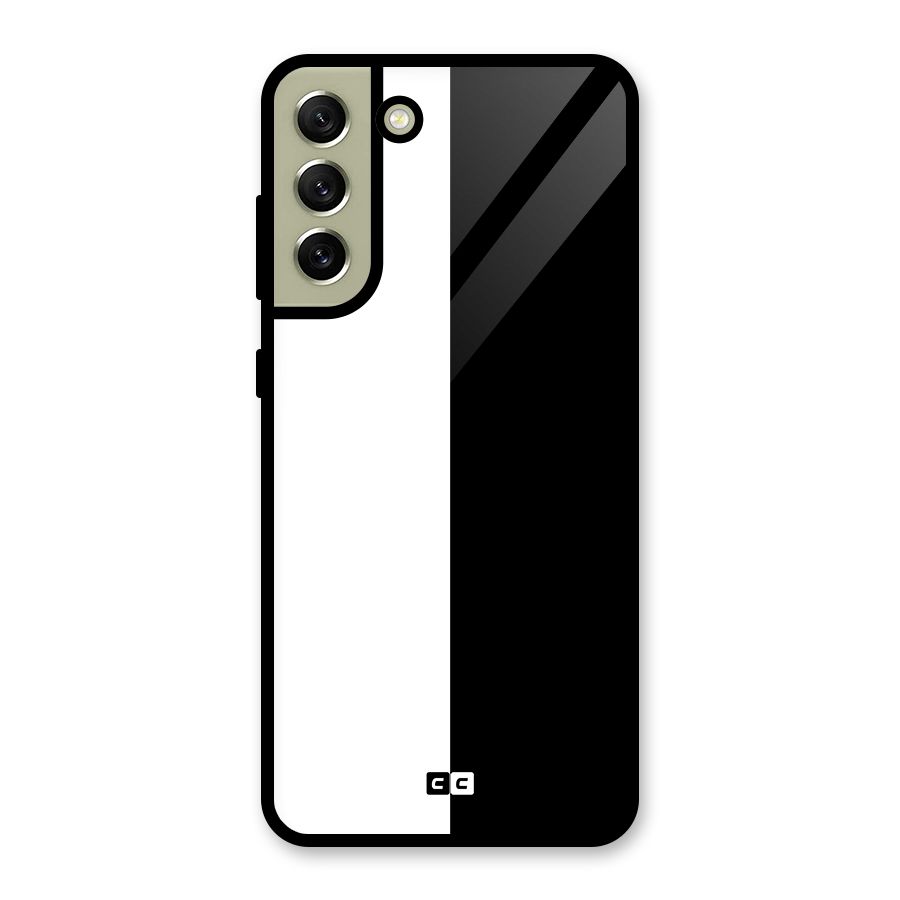 Simple Black White Metal Back Case for Galaxy S21 FE 5G (2023)