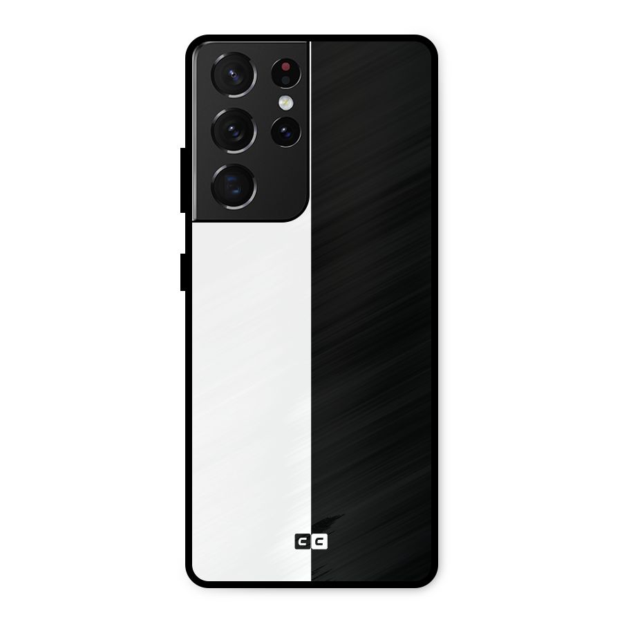 Simple Black White Metal Back Case for Galaxy S21 Ultra 5G