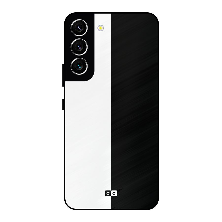 Simple Black White Metal Back Case for Galaxy S22 5G