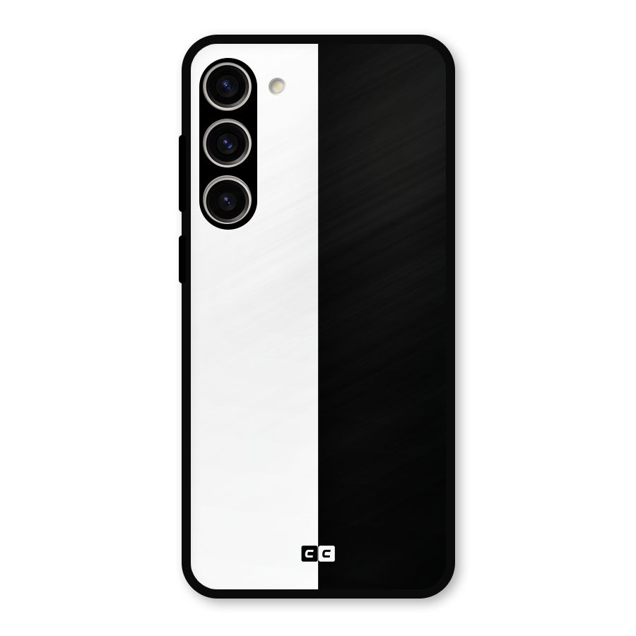 Simple Black White Metal Back Case for Galaxy S23 Plus