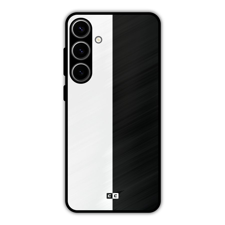 Simple Black White Metal Back Case for Galaxy S24 Plus