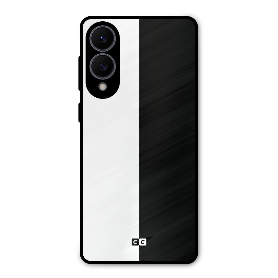 Simple Black White Metal Back Case for Galaxy S25 Edge