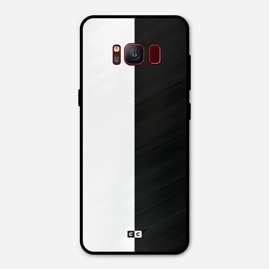 Simple Black White Metal Back Case for Galaxy S8