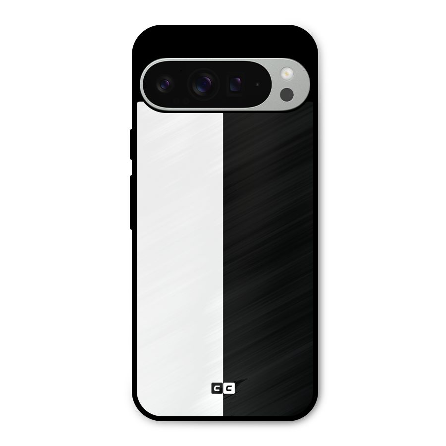 Simple Black White Metal Back Case for Google Pixel 9 Pro XL