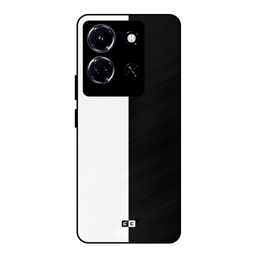 Simple Black White Metal Back Case for Infinix Note 30 5G
