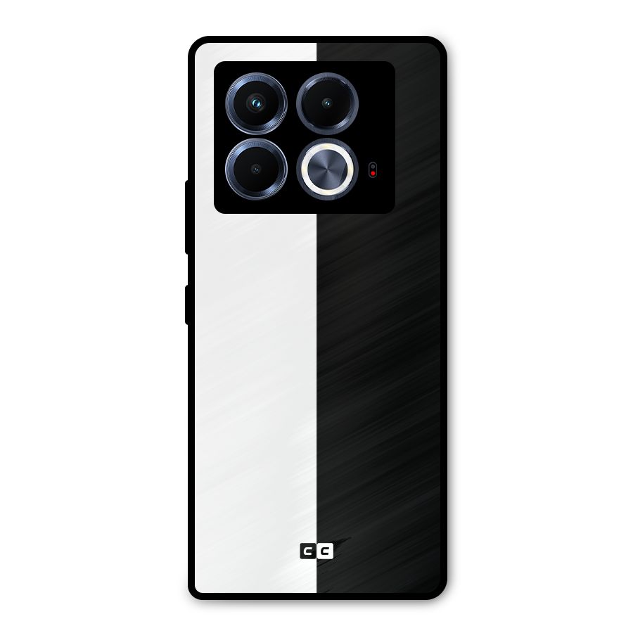 Simple Black White Metal Back Case for Infinix Note 40 5G