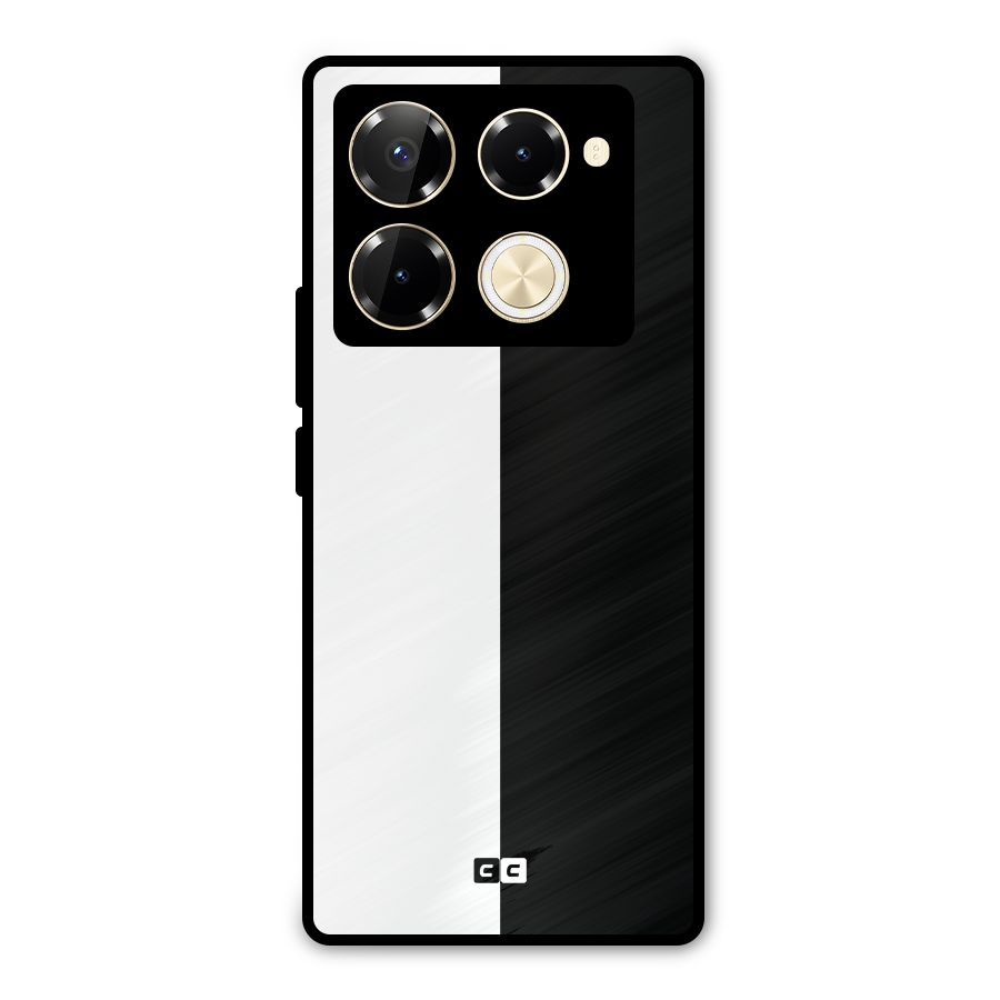 Simple Black White Metal Back Case for Infinix Note 40 Pro