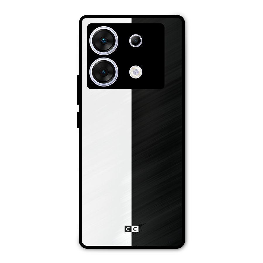 Simple Black White Metal Back Case for Infinix Zero 30 5G