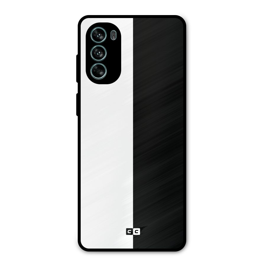 Simple Black White Metal Back Case for Moto G62