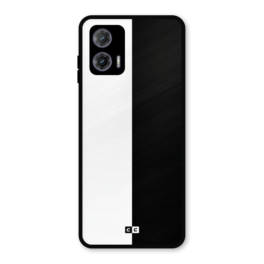 Simple Black White Metal Back Case for Moto G73