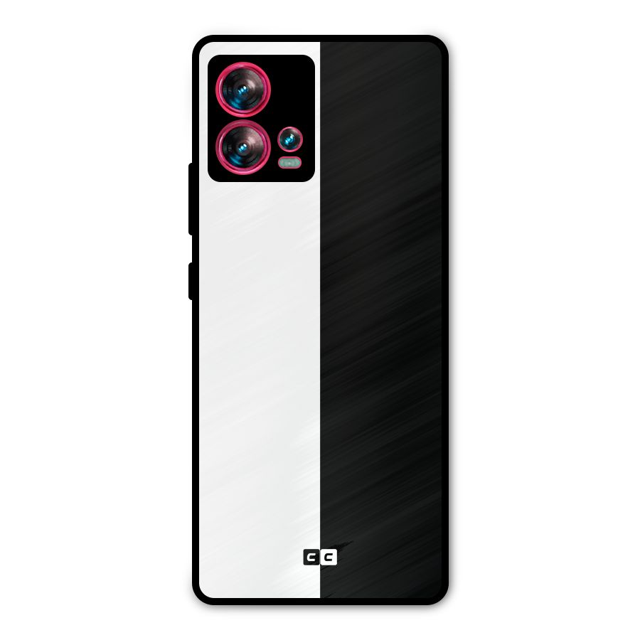 Simple Black White Metal Back Case for Motorola Edge 30 Fusion
