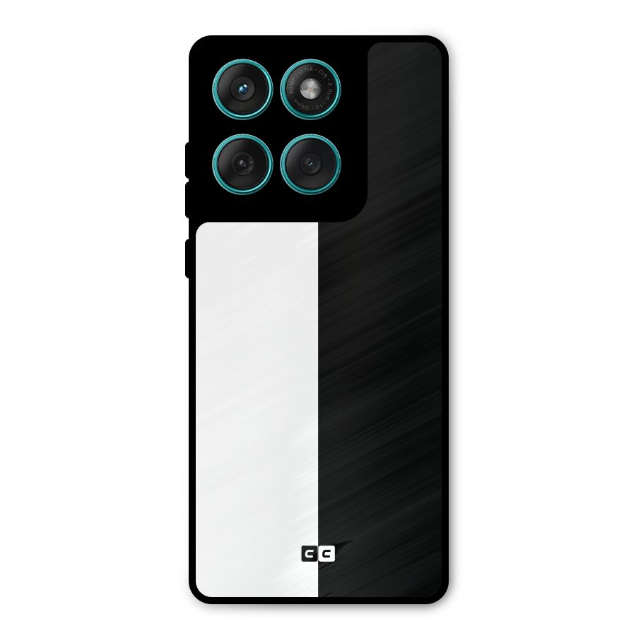 Simple Black White Metal Back Case for Motorola Edge 60 Fusion