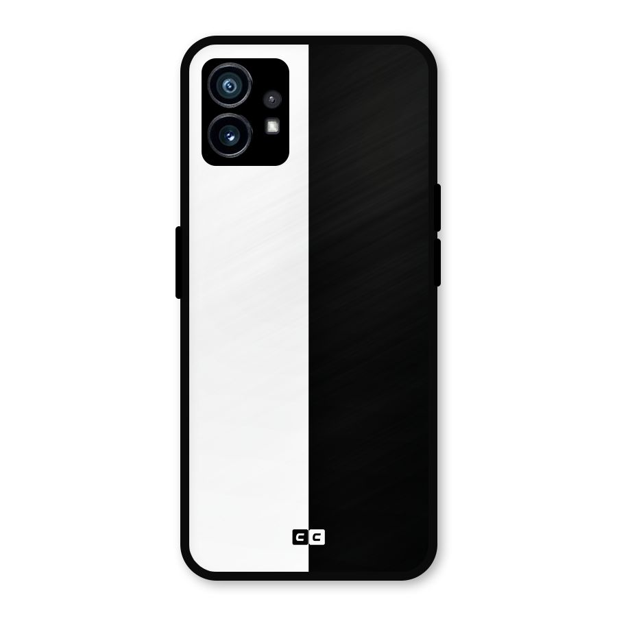 Simple Black White Metal Back Case for Nothing Phone 1