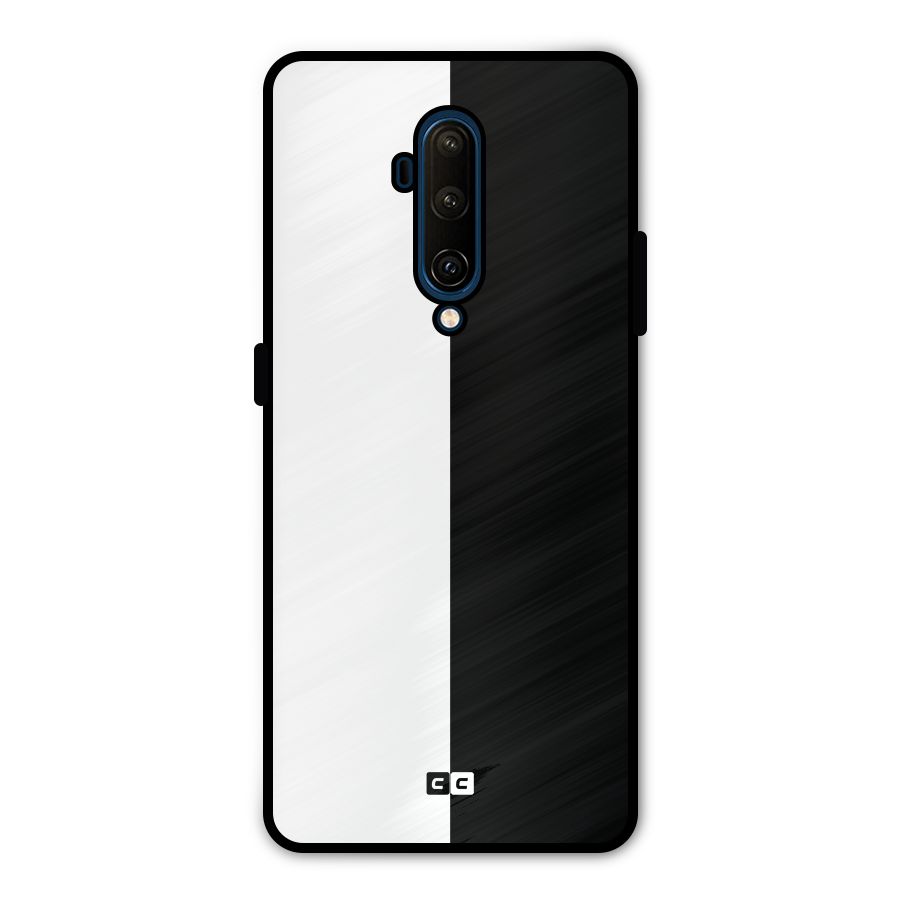 Simple Black White Metal Back Case for OnePlus 7T Pro