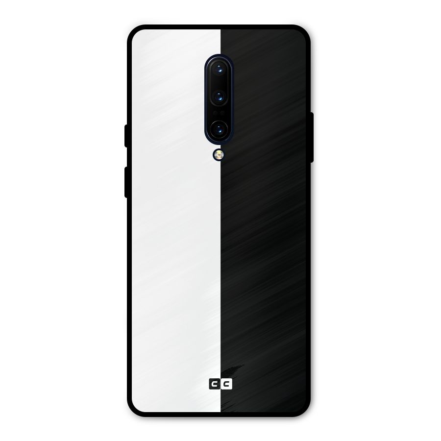 Simple Black White Metal Back Case for OnePlus 7 Pro