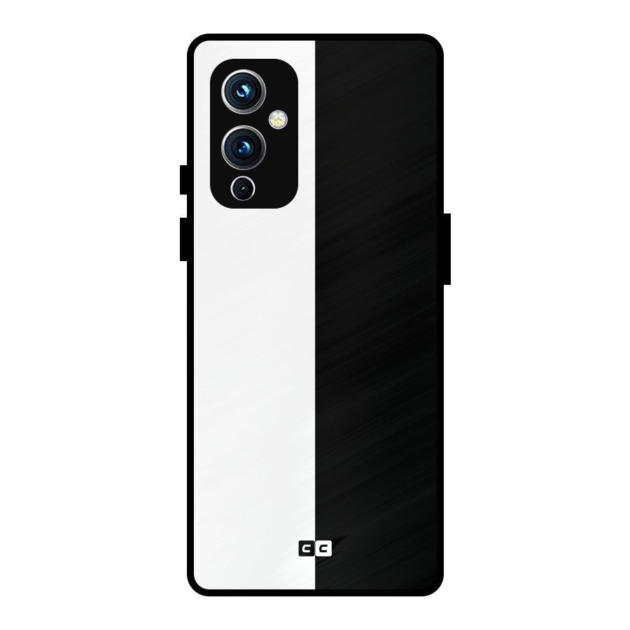 Simple Black White Metal Back Case for OnePlus 9