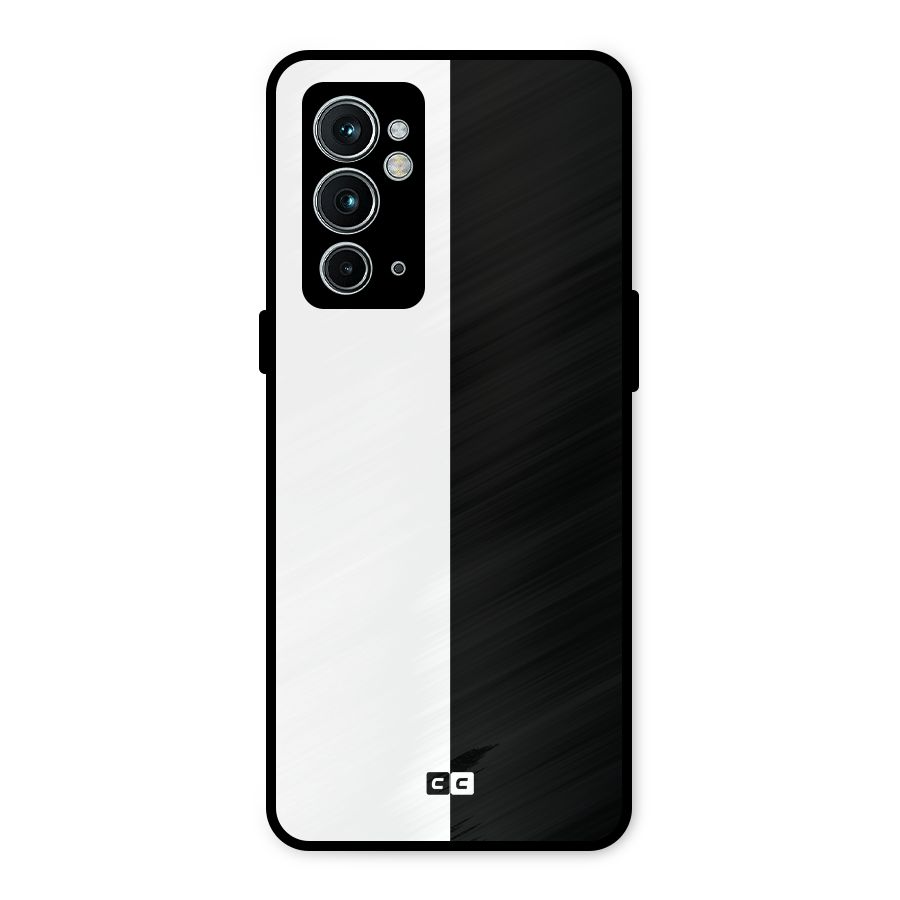Simple Black White Metal Back Case for OnePlus 9RT 5G