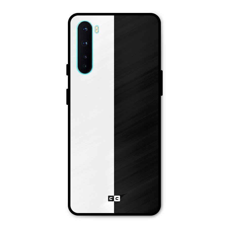 Simple Black White Metal Back Case for OnePlus Nord
