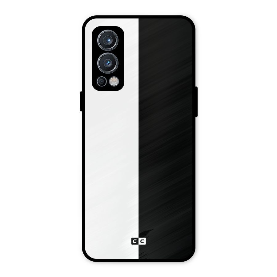 Simple Black White Metal Back Case for OnePlus Nord 2 5G