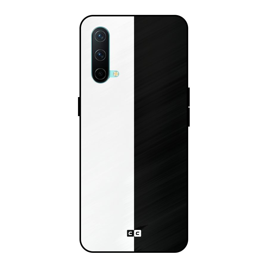 Simple Black White Metal Back Case for OnePlus Nord CE 5G