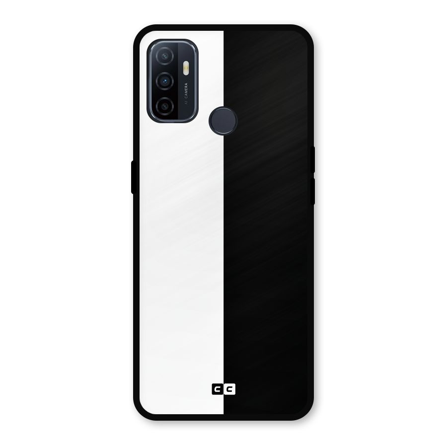 Simple Black White Metal Back Case for Oppo A53