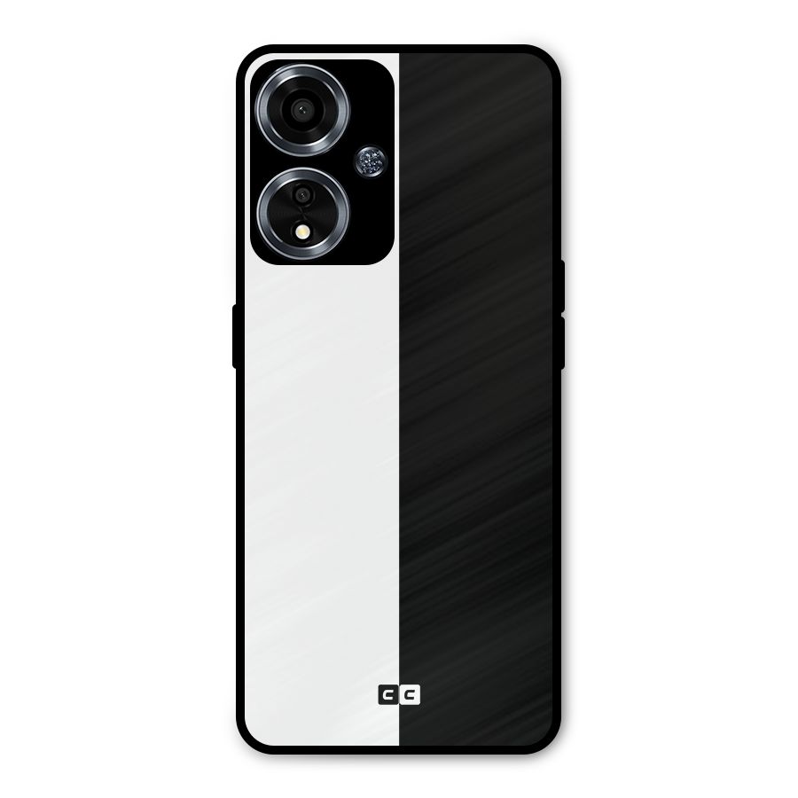 Simple Black White Metal Back Case for Oppo A59