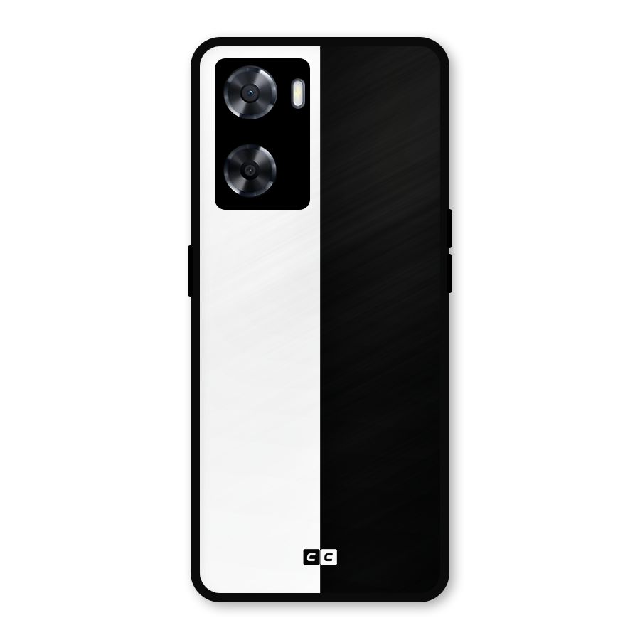 Simple Black White Metal Back Case for Oppo A77