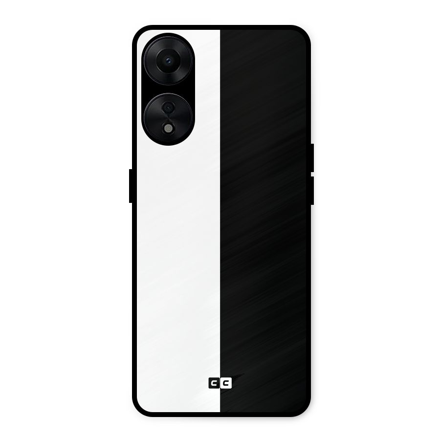 Simple Black White Metal Back Case for Oppo A78 5G