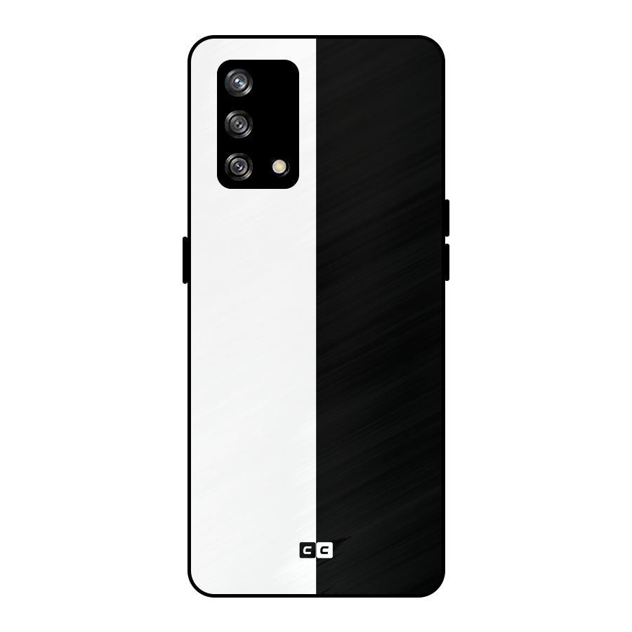 Simple Black White Metal Back Case for Oppo F19