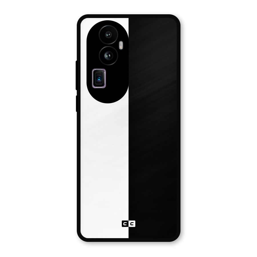 Simple Black White Metal Back Case for Oppo Reno10 Pro Plus