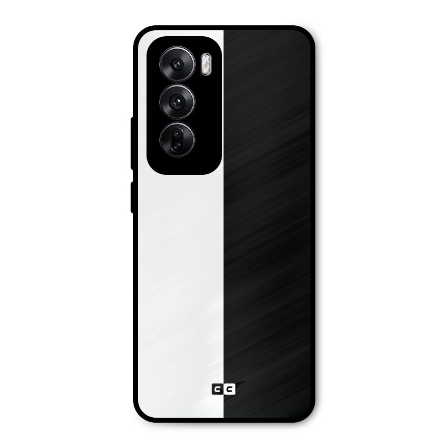 Simple Black White Metal Back Case for Oppo Reno12