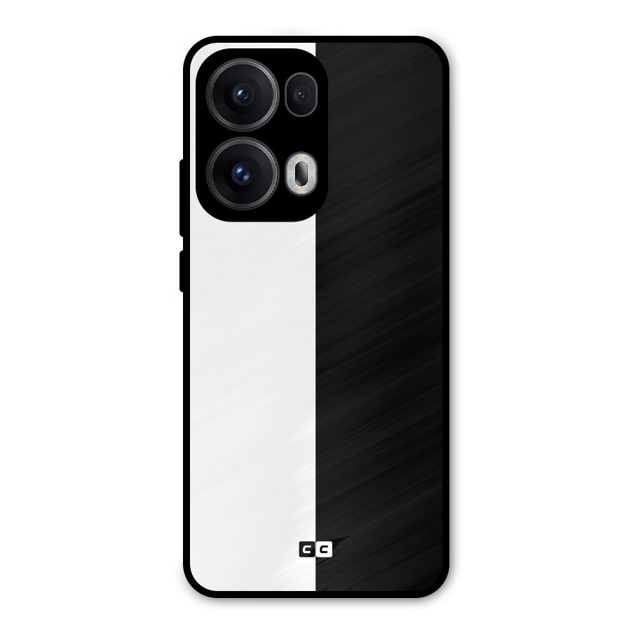 Simple Black White Metal Back Case for Oppo Reno13 Pro