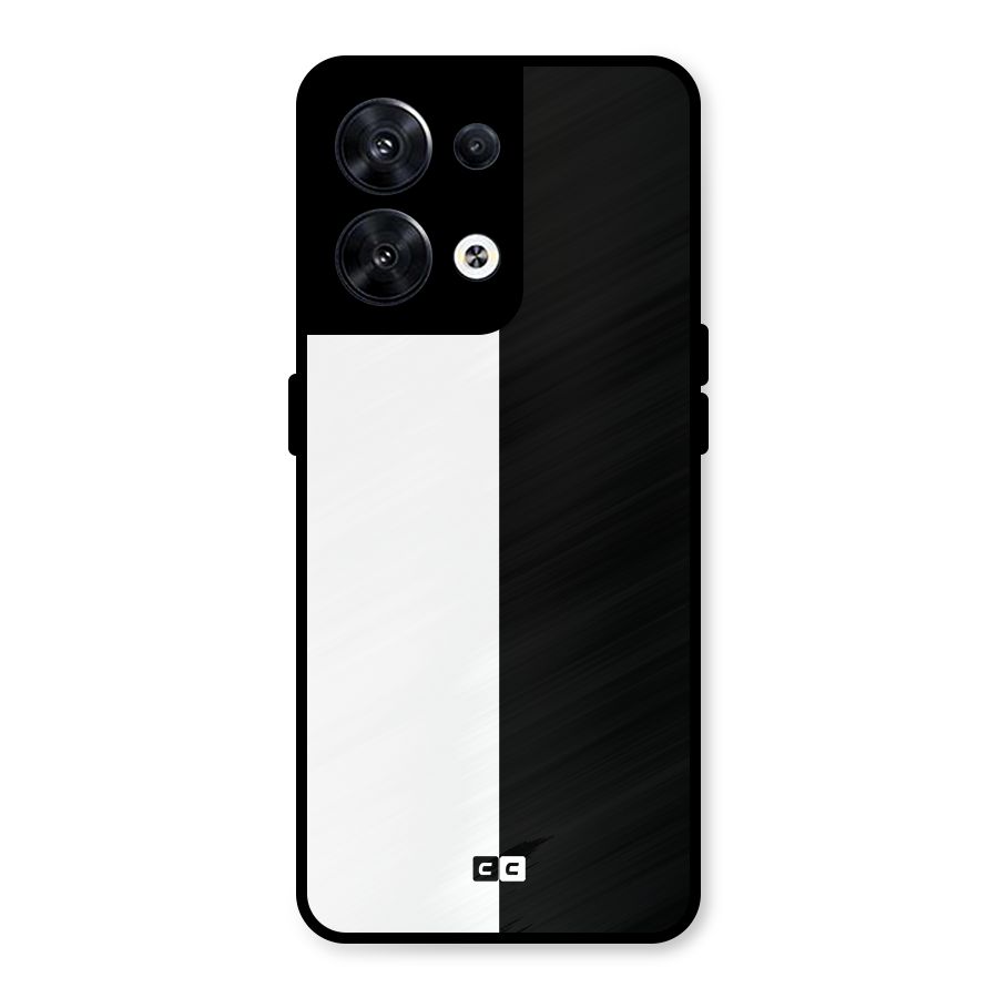 Simple Black White Metal Back Case for Oppo Reno8 5G