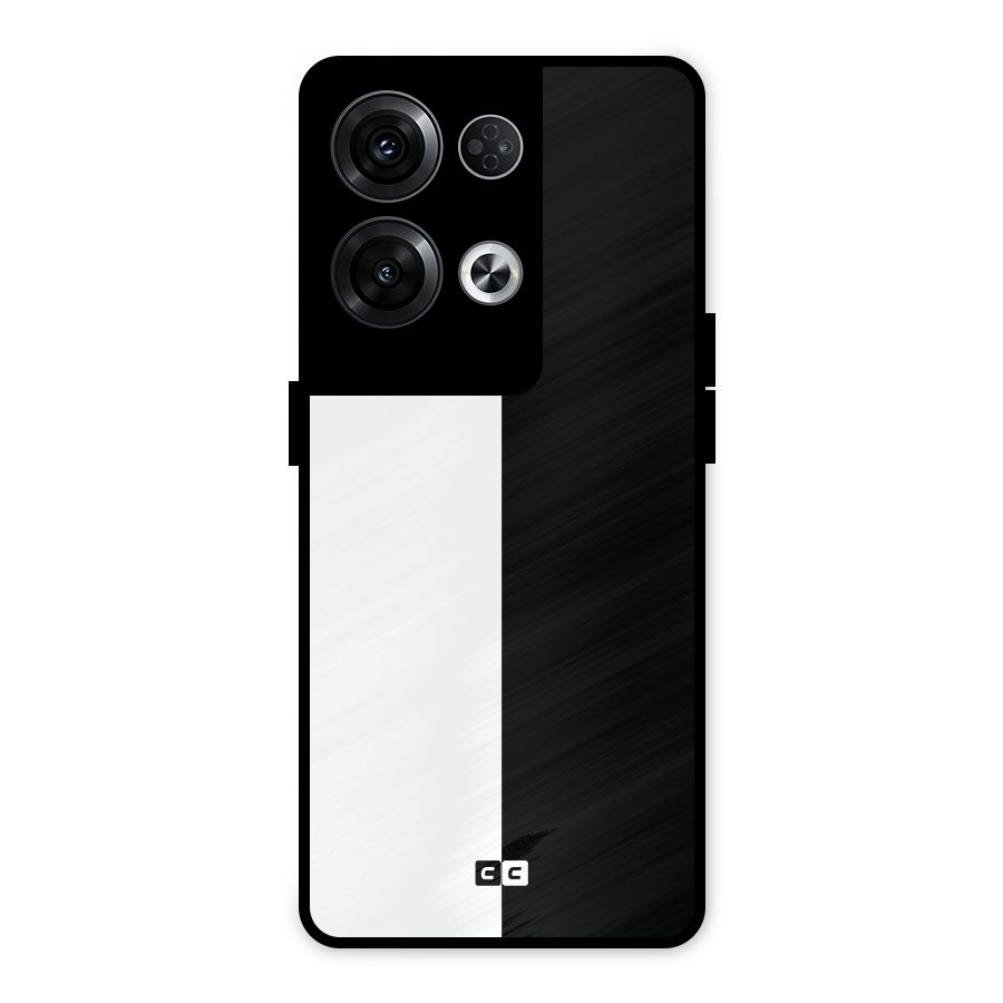 Simple Black White Metal Back Case for Oppo Reno8 Pro 5G