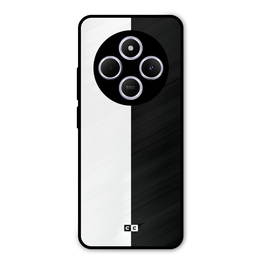 Simple Black White Metal Back Case for Poco C75 5G